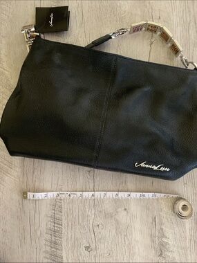 Anna Black Leather Shoulder Bag